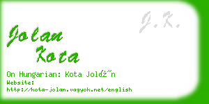 jolan kota business card